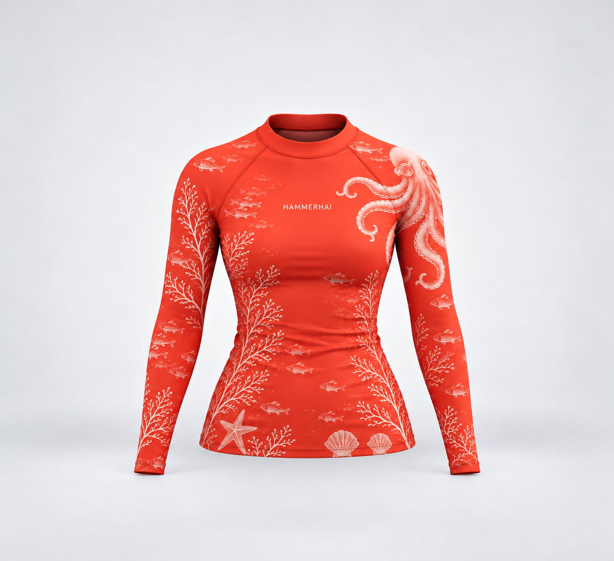 HAMMERHAI Coralia langermet rashguard til dame