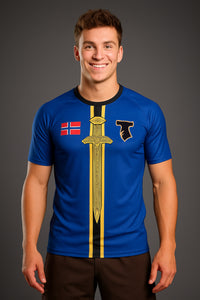 Sverd og Flagg Rashguard Havblått // Exclusive Drop