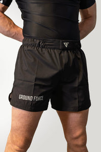 Black Grappling Shorts for Nogi Jiu Jitsu and grappling by the brand Ground Force