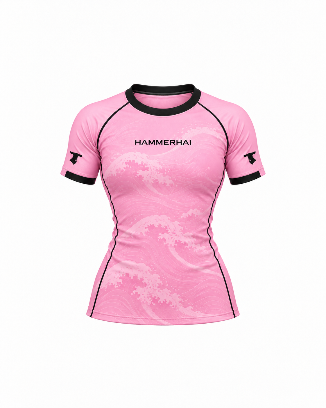 HAMMERHAI Pink Wave kortermet rashguard til dame
