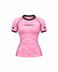 HAMMERHAI Pink Wave kortermet rashguard til dame