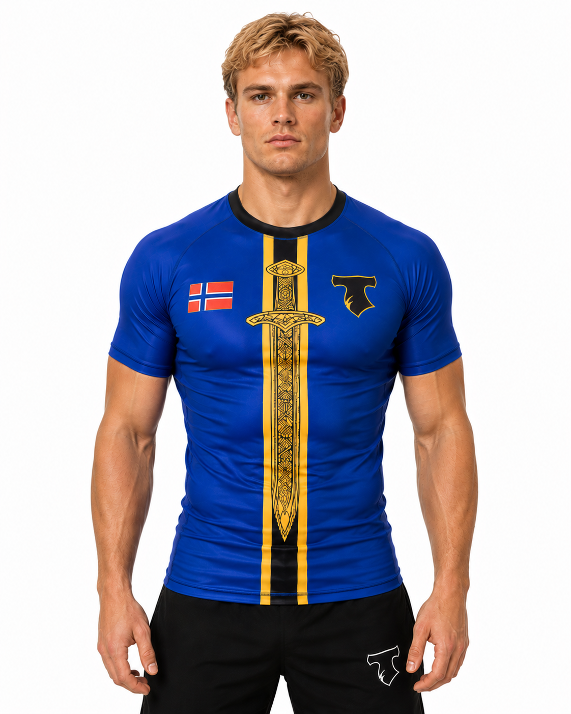 Sverd og Flagg Rashguard Havblått // Exclusive Drop