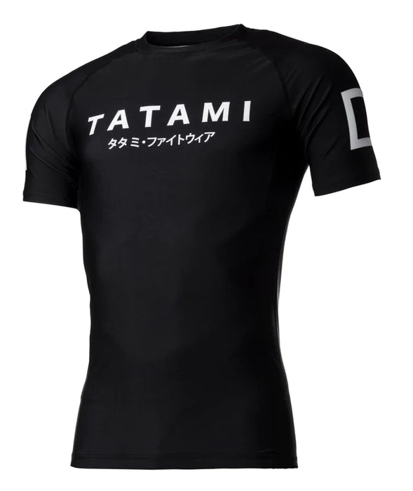 Katakana Short Sleeve Tatami Grappling Rashguard - Sort