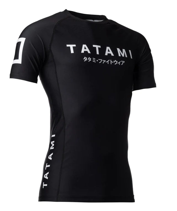 Katakana Short Sleeve Tatami Grappling Rashguard - Sort