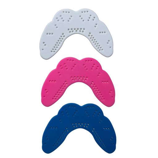 JitsButikk tilpassende tannbeskytter, kommer i blå, hvit og rosa farge med etui
