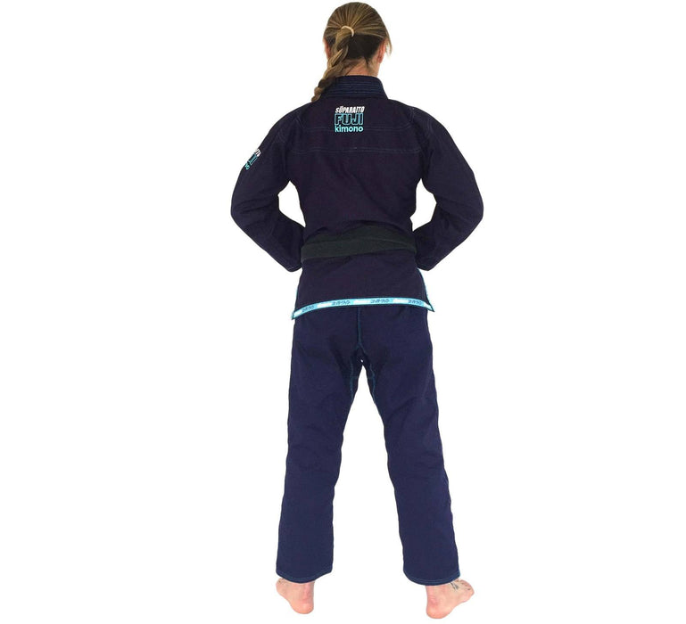 The Fuji Sports Suparaito Navy Womens BJJ Gi back 1600x1600