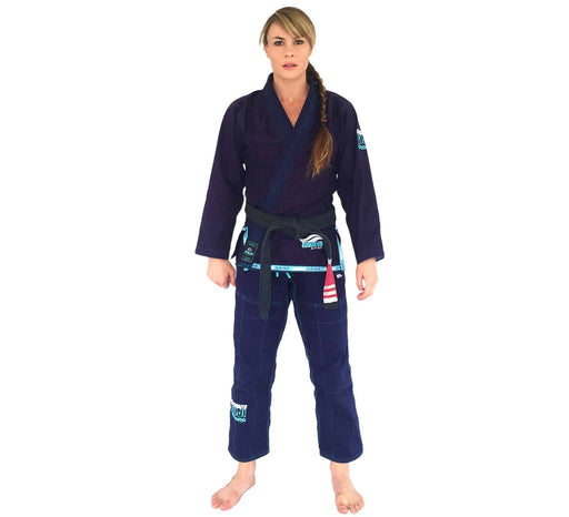 The Fuji Sports Suparaito Navy Womens BJJ Gi front 1600x1600